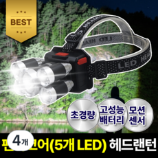 슈탈하르트 헤드랜턴 독일 5배 밝기 낚시 충전식 해루질 등산 캡라이트 모자 랜턴 작업 아웃도어 헤드 초강력, 4개, 퓨어 블랙