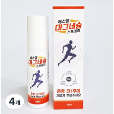 에스엠 마그네슘 스프레이 고함량 마그네슘 함유 축구 골프 등산 등 각종 스포츠 활동 전 후 가볍게 뿌려주세요, 4개