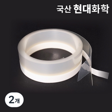 국산 현대화학 5M 고급 우레탄 투명 문풍지 틈새 막음 차단 테이프, 2개, 넓은폭 32mm 길이3.8M (비닐포장)