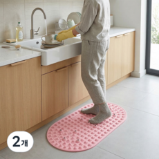 아노유 시원한 발지압판 매트 발마사지 주방 매트, 그레이, 2개