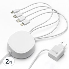 팝폰 4in1(C핀/C핀/8핀/5핀) 업소용 핸드폰 멀티충전기 TC45, C+C+8+5, 2개, 단일