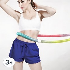 2025년 3세대 네이쳐 최신형 일체형 스프링 훌라후프, 노랑분홍보라, 3개, 860g