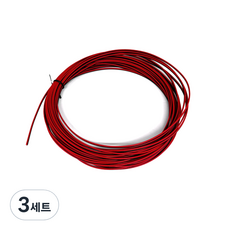 자동차 차량용 국산 DIY 전선 LED배선 2C 2색 12V 24V (10M 1묶음) 1.2mm AWG26, 3세트