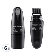 모두봄 간편한 새치커버스틱 올데이 헤어틴트 흰머리커버, 6개, 내추럴 블랙