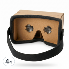 카드보드 VR 헤드셋 스마트폰 가상현실 안경 3D 체험용, 4개, B-밴드형