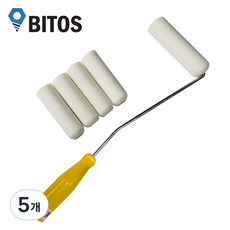 페인팅 스펀지 롤러 수성 로라 핸들1개 리필5개, 5개