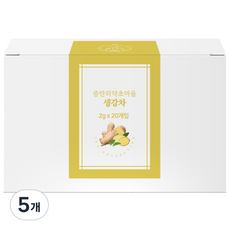 찌고 말린 국산 생강차 티백차 진저티, 5개, 20개입, 2g