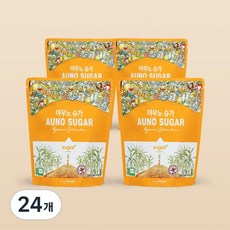 아우노슈가 유기농 비정제 미네랄 사탕수수 원당 설탕, 24개, 320g