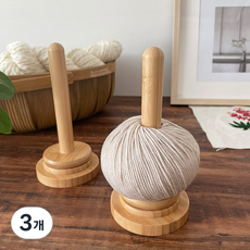 원목 뜨개실 회전 거치대, 3개, 우드