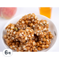 [20년전통 뻥튀기곡물나라] 오란다 건강한 쌀조청 부드럽고 쫀득한 수제 전통 간식 핸드메이드 웰빙 간식, 200g, 6개