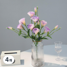 다이리슨 고급 리시안셔스 조화2p 꽃송이6 인테리어 장식 선물, 4개, 퍼플