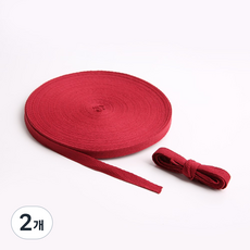 방구석상인 헤링본 면 테이프 끈 45m, 2개, 버건디-15mm