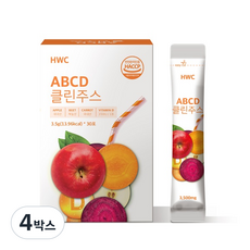 에이치더블유씨 ABCD 클린주스 비트 당근 사과 비타민D, 105g, 4박스