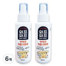 일동제약 와프와프 반려견 해충기피제 / 모기 진드기, 투명, 6개, 100ml