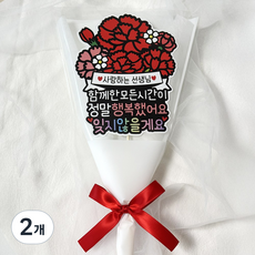 토퍼플래닛 선생님 꽃다발토퍼 졸업 수료 어린이집 유치원 감사선물, 2개, 카네이션