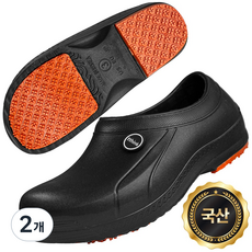 띵크프로덕트 국내생산 논슬립 주방화, 2개, 블랙