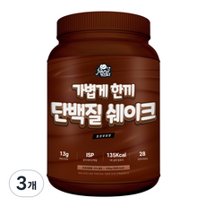 자니웨이 가볍게한끼 식사대용 프로틴 단백질쉐이크 초코맛, 3개, 1kg