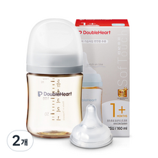 더블하트 모유실감 3세대 PPSU 모먼트 젖병 싱글팩(젖꼭지포함), 2개, 160ml, 새벽그레이(S젖꼭지포함)