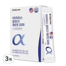 닥터닥터스 알파CD 제로핏 3200 분말 고함량 식약청인증 HACCP 알파시클로덱스트린 효능 알파시디 염증 브로멜라인, 3개, 20회분