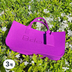 Bdoit 빅사이즈 장바구니 토트백 답례품 선물 가방 가벼운 부직포 펠트백, 3개, 퍼플