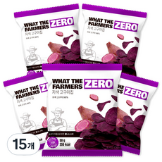 왓더파머스 제로 과자 무설탕 통 슬라이스 저당 간식 자색고구마칩, 15개, 50g