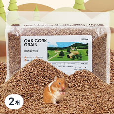 냄새 잡아주는 말랑말랑한 MOOI 햄스터 코르크 베딩, 작은입자, 2개, 300g
