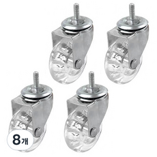 스톤락 2인치 크리스탈 TPU 무소음 캐스터 바퀴 M6, 8개