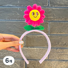 생활일번지 파티 머리띠 48종, 6개, 06.컬러플라워 핑크(346)