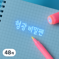 하이쉬 LED 비밀 불빛 야광펜 24개 세트, 48개