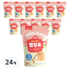 웰빙죽 연어&당근 12개입 눈건강 강아지영양죽 고양이간식 원기회복, 혼합맛(연어/당근), 120g, 24개