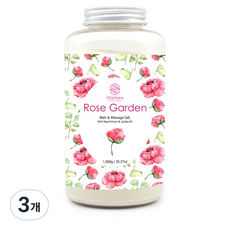 올레비엔 바스 앤 마사지 솔트 로즈가든, 1kg, 3개