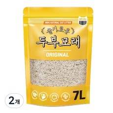 슬기로운두부모래 오리지널 고양이 두부모래, 7L, 2개, 무향