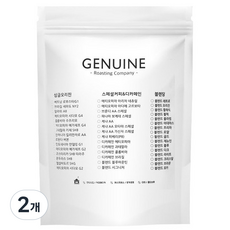제뉴인 베트남 로부스타 G1 원두커피, 1kg, 2개, 홀빈(분쇄안함)