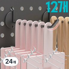 LEOQ 타공판 일자후크 액세서리 일선 후크 10cm, 24개, 블랙