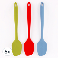 헤스타 파스텔 실리콘 알뜰주걱 가벼운 조리도구 주방용품 요리주걱 스페츌러 스푸눌라 볶음 스푼 위생 열탕소독 식기세척기 가능, 네이비, 5개