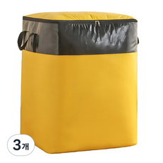 쌍 세트 초내구성 초대형 이사 가방 180리터 침구 수납 박스 의류 이사 짐 캠핑 이사 박스, 3개, 노란색