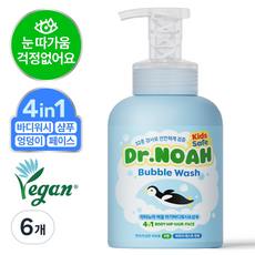 닥터노아 눈안따가운 아기 바디워시앤샴푸 거품형 무향, 500ml, 6개