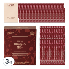 케어유 고려 홍삼스틱 국내산 6년근 실속형 대용량 하루 밸런스+쇼핑백, 3개, 100회분