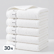 융풍 수건 호텔수건 60수 고급수건 절묘한 편지 자수 타올, 흰색, 30개