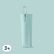 세이브맘 고급 와인 가죽 쇼핑백, 3개, 스카이민트