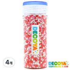 데코야 미니삼색하트 셰이프 간편용기 (스프링클/제과제빵/데코), 4개, 70g