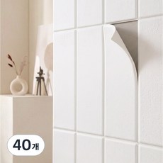 서플라이랩 붙이는 입체 우드폼블럭 스티커 시트지 35x35cm, 40개, 6퓨어화이트