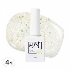 찐딱 프리미엄 네일아트 젤컬러 젤네일, 4개, 10ml, JJ063G (트윙클 골드 글리터)