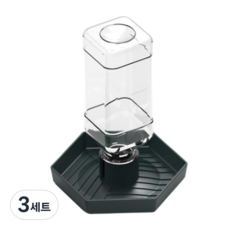 크레스티드게코 자동급수기 물그릇 파충류 여행 장시간 물병 소동물용 정수기 레오파드게코, 3세트, 진한 그린