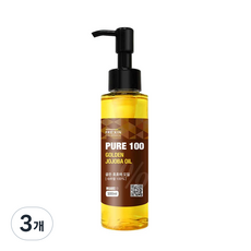 프리킨 퓨어100 골든 호호바오일 비정제 냉압착 유기농, 3개, 100ml