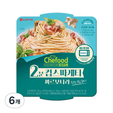 쉐푸드 2분컵 스파게티 까르보나라, 6개, 220g