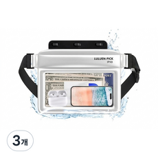 루루엔픽 다용도 대형 터치 스마트폰 방수팩 IPX8등급, 3개, 화이트