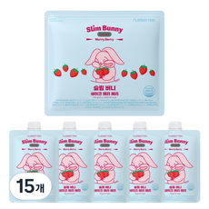 뉴베러 슬림 버니 단백질 쉐이크 파우치, 40g, 15개, 메리베리 딸기맛