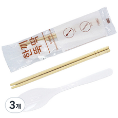 [광고] 사자팩 한끼뚝딱 수저세트 175mm 개별포장, 3개, 50개