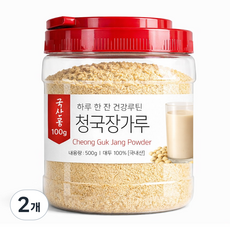 국산 청국장가루 100% 냄새없이 고소한 특허공법, 2개, 500g